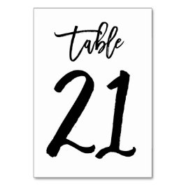 Chic Hand Letted Tischnummer Card | Tabelle 21