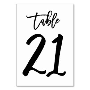 Chic Hand Letted Tischnummer Card Tabelle 21