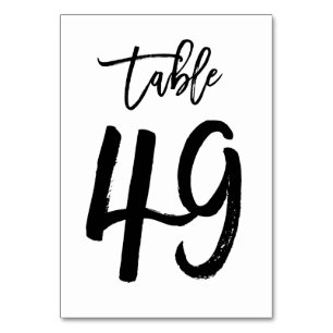 Chic Hand Letted Tischnummer Card Tabelle 49