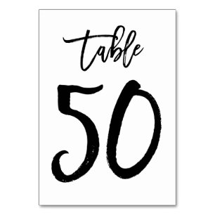 Chic Hand Letted Tischnummer Card   Tabelle 50