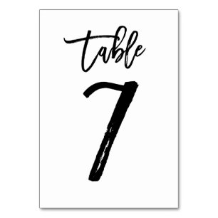 Chic Hand Letted Tischnummer Card Tabelle 7