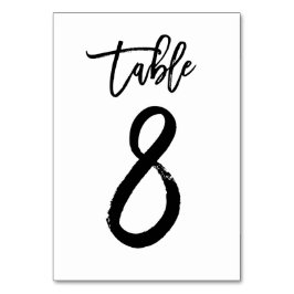 Chic Hand Letted Tischnummer Card | Tabelle 8