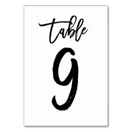 Chic Hand Letted Tischnummer Card | Tabelle 9