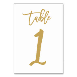 Chic Hand Letted Tischnummer Gold | Tabelle 1