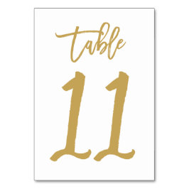 Chic Hand Letted Tischnummer Gold | Tabelle 11