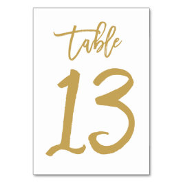 Chic Hand Letted Tischnummer Gold | Tabelle 13