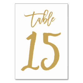 Chic Hand Letted Tischnummer Gold | Tabelle 15