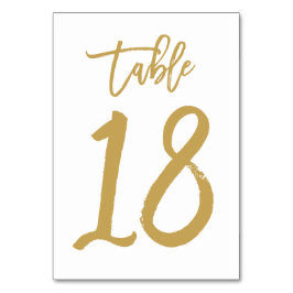 Chic Hand Letted Tischnummer Gold | Tabelle 18