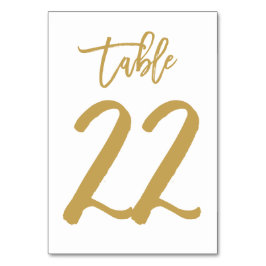 Chic Hand Letted Tischnummer Gold | Tabelle 22