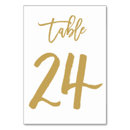 Chic Hand Letted Tischnummer Gold | Tabelle 24