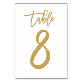 Chic Hand Letted Tischnummer Gold | Tabelle 8