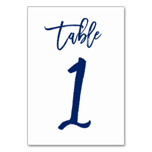 Chic Hand Letted Tischnummer Navy   Tabelle 1