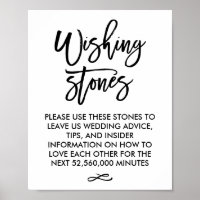 Chic Hand Letted Wedding Wishing Stones Sign
