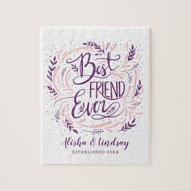 Chic Hand Letter Bester Freund je Personalisiert (Vertikal)