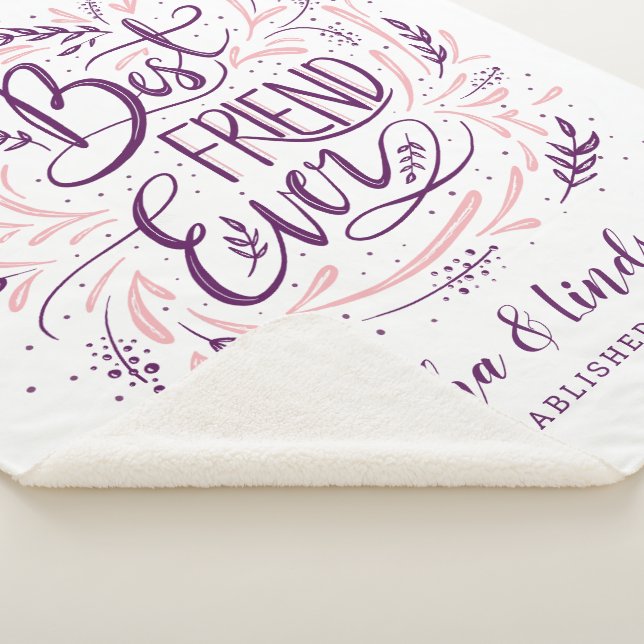 Chic Hand Letter Bester Freund je Personalisiert Sherpadecke (3/4)