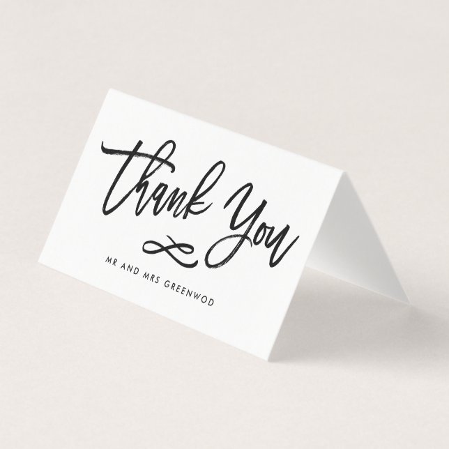 Chic Hand Letter Dankeschön Card mit Foto (Vorderseite)