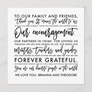 Chic Hand Letter Danksagung Dankeskarte