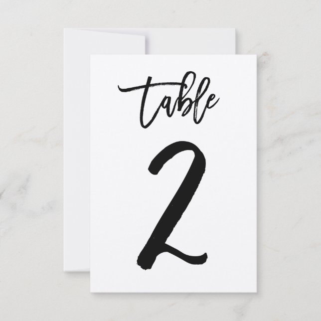 Chic Hand Letter Kraft Tischnummer Card | Tabelle  (Vorderseite)