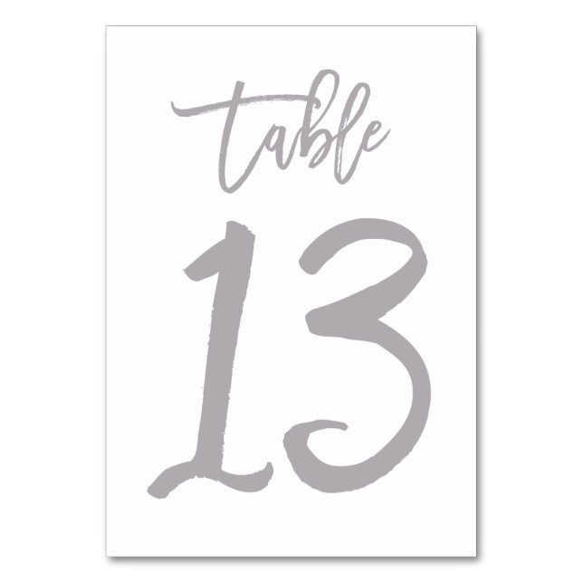 Chic Hand Letter Tischnummer Silver | Tabelle 13 (Vorderseite)