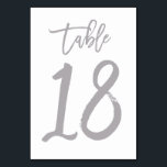 Chic Hand Letter Tischnummer Silver | Tabelle 18<br><div class="desc">Moderne Tischnummern.</div>