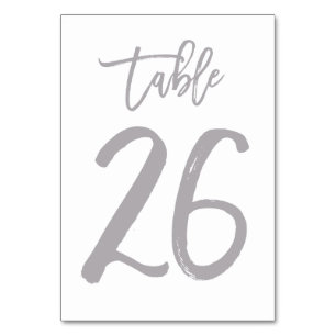 Chic Hand Letter Tischnummer Silver   Tabelle 26