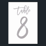 Chic Hand Letter Tischnummer Silver | Tabelle 8<br><div class="desc">Moderne Tischnummern.</div>