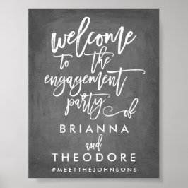 Chic Hand Letter Verlobung Willkommenszeichen Poster