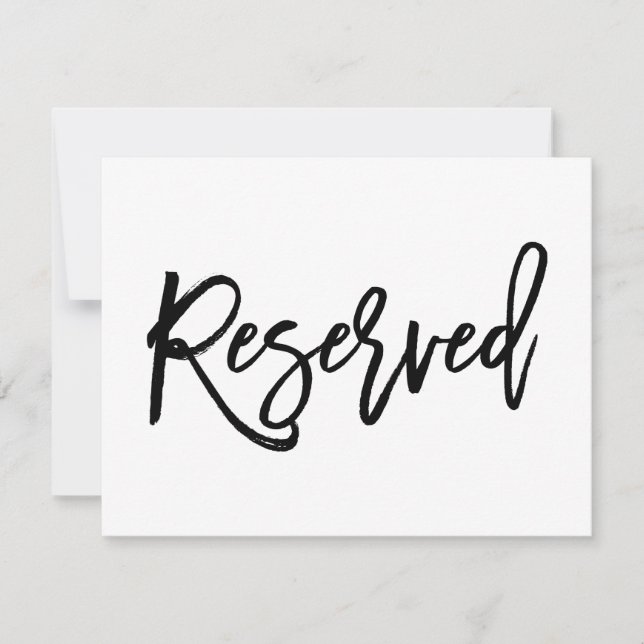 Chic Hand Letter Wedding 2-seitig vorbehaltenes Ze Einladung (Vorderseite)