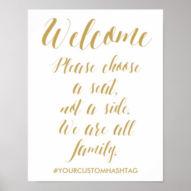 Chic Hand Letter Wedding Bitte wählen Sie einen Si Poster (Vorne)