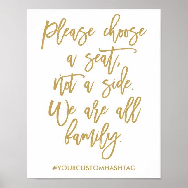 Chic Hand Letter Wedding Bitte wählen Sie einen Si Poster (Vorne)