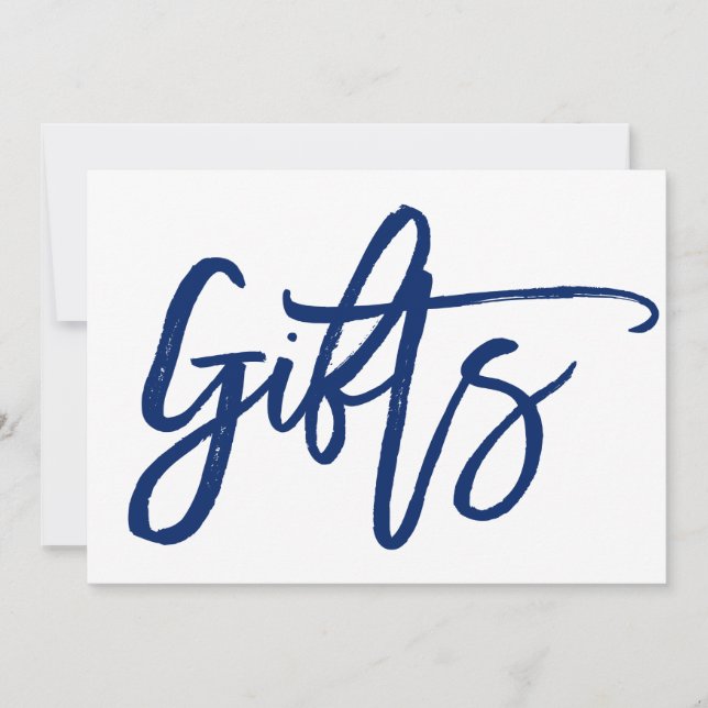 Chic Hand Letter Wedding Gifts Sign (Vorderseite)