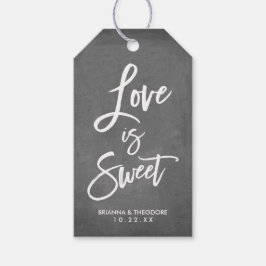 Chic Hand Letter Wedding Liebe ist süß Geschenkanhänger