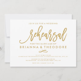 Chic Hand Letter Wedding Probe Gold Einladung