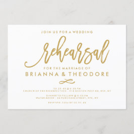 Chic Hand Letter Wedding Probe Gold Einladung