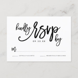 Chic Hand Letter Wedding RSVP Card