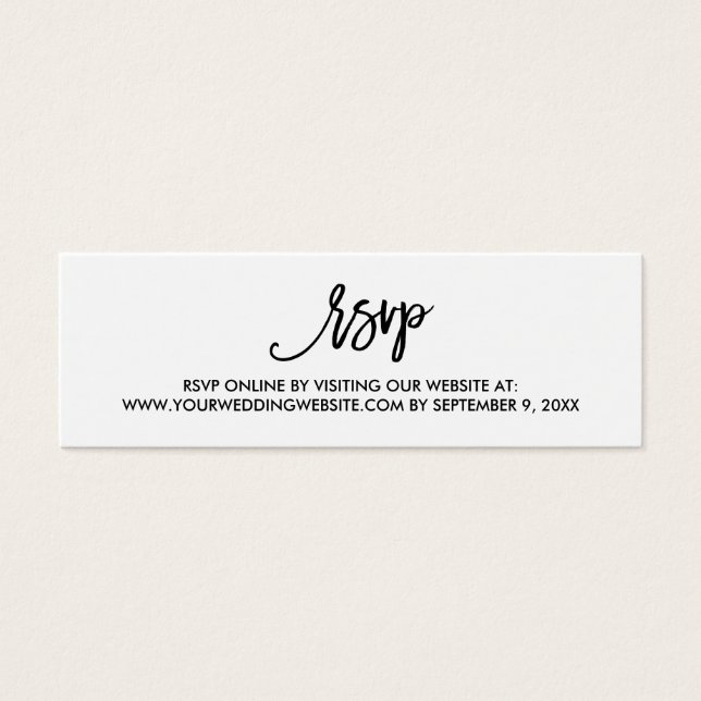 Chic Hand Letter Wedding RSVP Online Card (Vorderseite)
