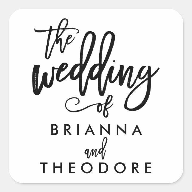 Chic Hand Letter Wedding Sticker (Vorderseite)