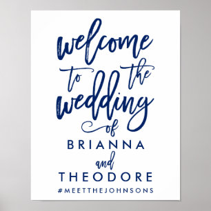 Chic Hand Letter Wedding Willkommenszeichen Poster