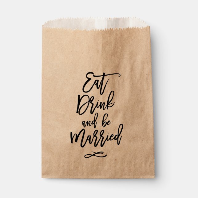 Chic Hand Letter Wedlet Drink Verheiratet sein Geschenktütchen (Vorderseite)
