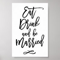 Chic Hand Letter Wedlet Drink Verheiratet sein