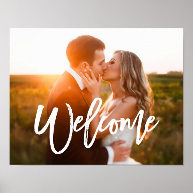 Chic Hand Letter Welcome Foto Poster (Vorne)