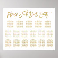 Chic Hand Lettered Chart Gold 17 Tische