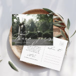 Chic Hand Lettered Foto Wedding Danke Postkarte<br><div class="desc">Elegant und stilvoll danke Ihnen Foto Postcard. Ideal für Hochzeiten,  Geburtstage,  Abschlüsse und andere Veranstaltungen. Klicken Sie auf die SCHALTFLÄCHE BLAUE DESIGN TOOL,  um eine erweiterte Anpassung dieses Designs zu erhalten.</div>