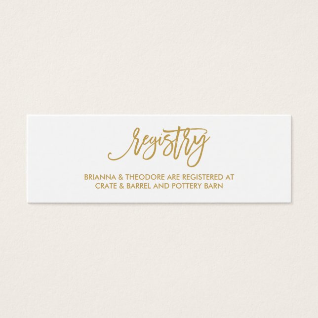 Chic Hand Lettered Gold Wedding Card (Vorderseite)
