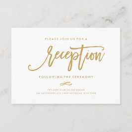 Chic Hand Lettered Gold Wedding Card Begleitkarte