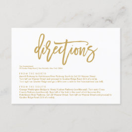 Chic Hand Lettered Gold Wedding Directors Card Begleitkarte