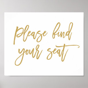 Chic Hand Lettered Gold Wedding Finden Sie Ihren P Poster