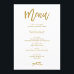 Chic Hand Lettered Gold Wedding Menu Menükarte<br><div class="desc">Gold Wedding Menu</div>