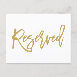 Chic Hand Lettered Gold Wedding Reservierte Zeiche Einladung