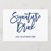 Chic Hand Lettered Navy Signature Drink
